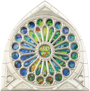 Pièce de monnaie en Argent 5 Dollars g 140 Millésime 2025 Glass Windows SAGRADA FAMILIA