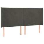 vidaXL Tête de lit avec oreilles Gris foncé 203x16x118/128 cm Velours