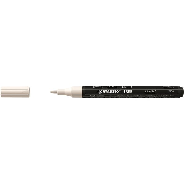 Marqueur pointe fine FREE acrylic T100 blanc STABILO
