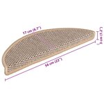 vidaXL Tapis d'escalier autocollants 15 Pièces 56x17x3 cm Beige clair