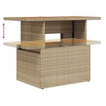 Ensemble de Canapés de Jardin de 9 Pièces avec Coussins Beige Poly Rattan Acacia