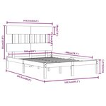 vidaXL Cadre de lit Blanc Bois massif 160x200 cm