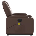 vidaXL Fauteuil inclinable de massage électrique marron similicuir