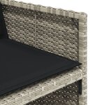 vidaXL Ensemble à manger de jardin et coussins 15 Pièces gris clair rotin