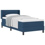 Lit à ressorts vidaXL avec matelas bleu 100x200 cm tissu