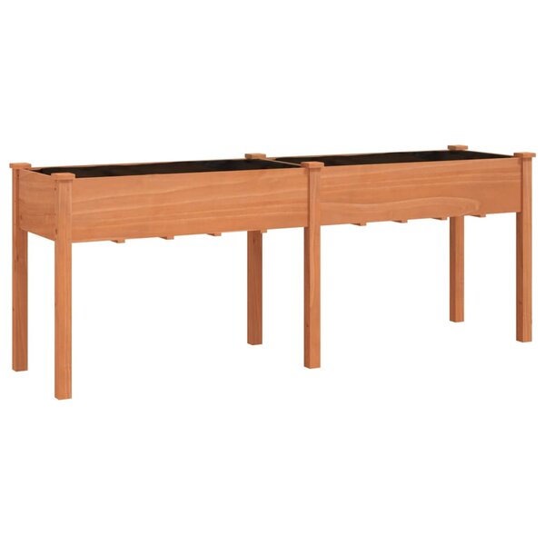 vidaXL Jardinière avec doublure marron 203x53x76 cm bois massif sapin