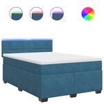 vidaXL Sommier à lattes de lit et matelas bleu 140x200 cm velours