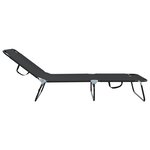 vidaXL Transat pliant Portable Noir en tissu Oxford 600D