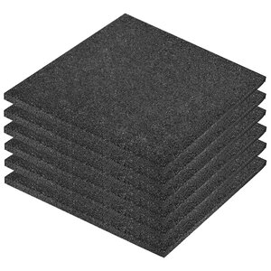 vidaXL Carreau de protection anti-chute 6Pièces Caoutchouc 50x50x3cm Noir