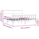 vidaXL Cadre de lit sans matelas 200x200 cm bois massif de pin
