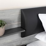 LEONARD Lit adulte 140 x 190 cm + 2 Chevets et Tête de lit en simili - chêne - 195 7 x 235 5 x 90 5 cm