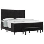 vidaXL Lit box spring avec matelas et banc Noir 180x200 cm Velours