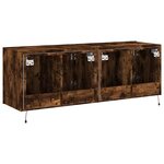 vidaXL Meubles TV muraux et lumières LED 2Pièces chêne fumé 60x35x41 cm