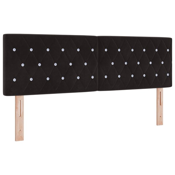Tête de lit vidaXL avec boutons en cristal capitonnée noire 140 cm en velours