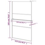 vidaXL Paroi de douche avec étagère Noir 115x195cm Verre ESG&Aluminium