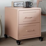 vidaXL Table de chevet rose 36x39x43 5 cm acier