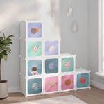 vidaXL Armoire de rangement pour enfants avec 10 cubes Blanc PP