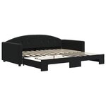 vidaXL Lit de jour avec gigogne sans matelas noir 100x200 cm
