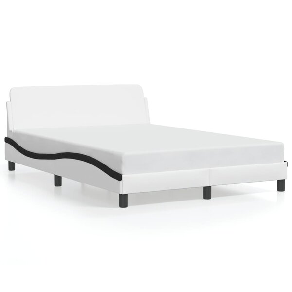 vidaXL Cadre de lit sans matelas blanc et noir 140x200 cm similicuir