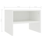 vidaXL Table de chevet Blanc 40x30x30 cm Bois d'ingénierie