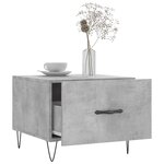 vidaXL Table basse gris béton 50x50x40 cm bois d'ingénierie