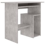 vidaXL Bureau Gris béton 80x45x74 cm Bois d’ingénierie