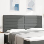 vidaXL Tête de Lit LED Design Lignes Gris Foncé 100 cm Tissu