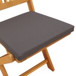 Chaises de jardin pliantes vidaXL avec coussin gris 2Pièces en bois d'acacia massif