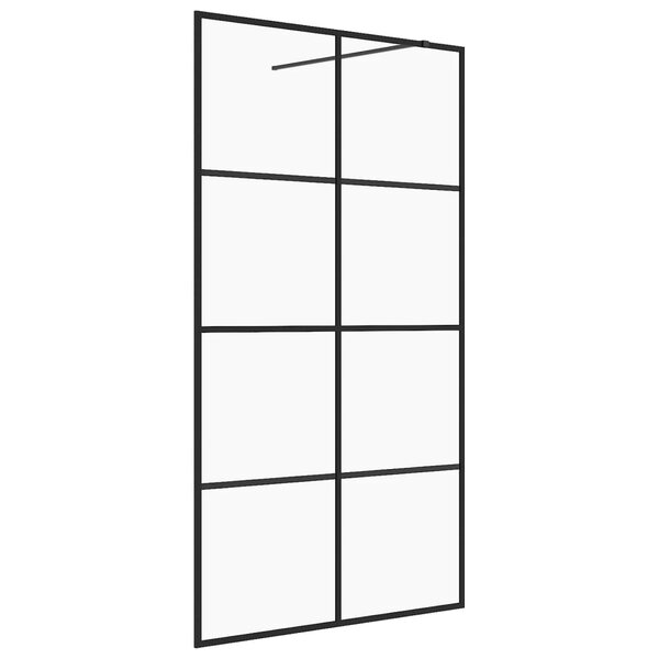 vidaXL Paroi de douche avec verre ESG transparent 140x195 cm Noir