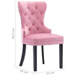 vidaXL Chaises à manger lot de 4 rose velours