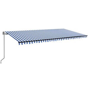 vidaXL Auvent rétractable automatique 600x350 cm Bleu et blanc