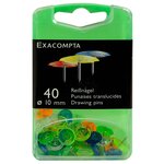 Boîte De 40 Punaises - Hauteur De Pointe 7mm - 10mm De Diamètre - Assorties Translucide - Exacompta