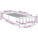 vidaXL Cadre de lit chêne sonoma 90x200 cm bois d'ingénierie