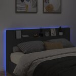 vidaXL Armoire tête de lit avec LED noir 200x16 5x103 5 cm