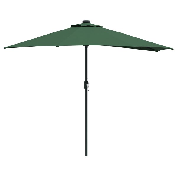 vidaXL Parasol de Jardin Demi avec Poteau en Aluminium Vert 294 cm