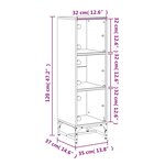vidaXL Buffet avec portes en verre blanc 35x37x120 cm