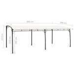 vidaXL Auvent pare-soleil de jardin 6x3x2 55 m crème
