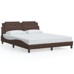 vidaXL Cadre de lit avec LED sans matelas marron 160x200 cm