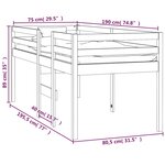 vidaXL Lit haut sans matelas 75x190 cm bois de pin massif