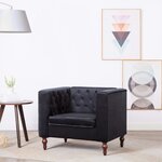 vidaXL Fauteuil noir velours