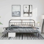 vidaXL Cadre de lit métal sans matelas avec tête de lit noir 193x203cm