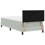 vidaXL Lit à sommier avec matelas & LED Gris clair 100x200 cm Velours