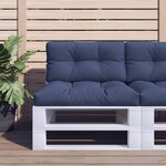 vidaXL Ensemble de coussins en palette bleu marine 70x40x12 cm tissu