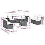 vidaXL Salon de jardin 9 Pièces avec coussins noir résine tressée