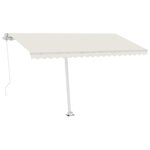 vidaXL Auvent manuel rétractable avec LED 400x350 cm Crème