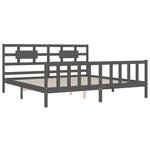 vidaXL Cadre de lit sans matelas gris 200x200 cm bois massif de pin