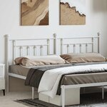 vidaXL Tête de lit métal blanc 180 cm