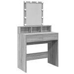 vidaXL Coiffeuse avec LED sonoma gris 80x41x144 5 cm