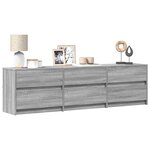 vidaXL Meuble TV avec LED sonoma gris 180x34x50 cm bois d'ingénierie