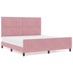 Cadre de lit en velours rose vidaXL 180x200 cm